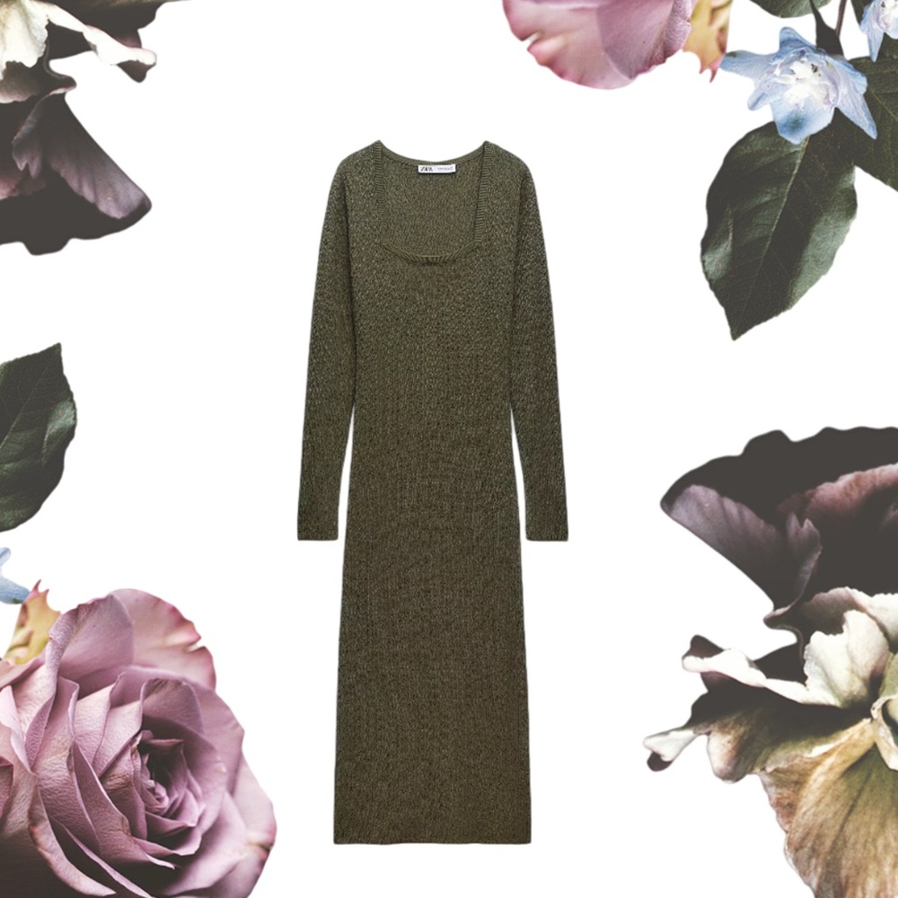 Zara Long Knit Sweater Dress